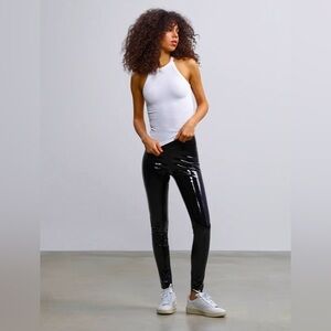COMMANDO Faux Patent Leather Legging Black L